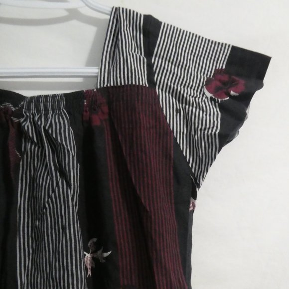 Handmade Patchwork Floral and Stripe Short Sleeve Square Neck Dress | BNWOT - Picture 11 of 14